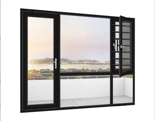kopen Swing Open Style akoestische aluminium legering Casement ramen met 304 roestvrij staal mesh online manufacture