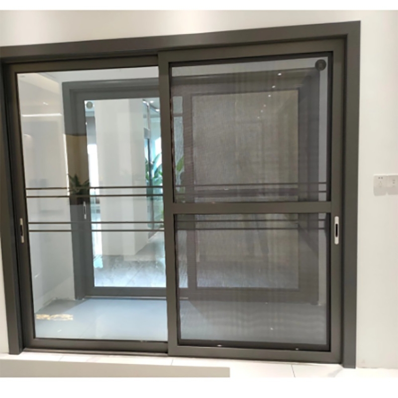 SKATE aluminium smalle raam glas dubbele schuifdeuren met rollende trekopening