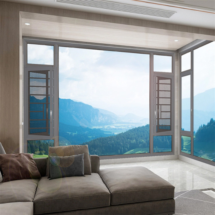 70S R & D Design Luxe Villa Aluminium Tilt And Turn Window met Triplex Glass Upgrade