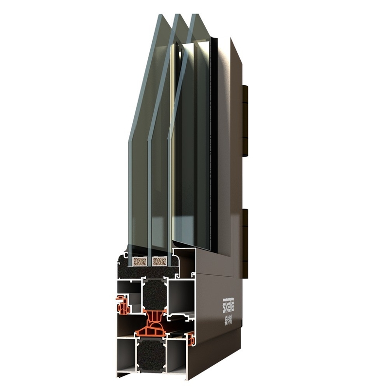 Hangend gordijn type Custom Design Aluminium Casement Window met 1,4 mm wanddikte