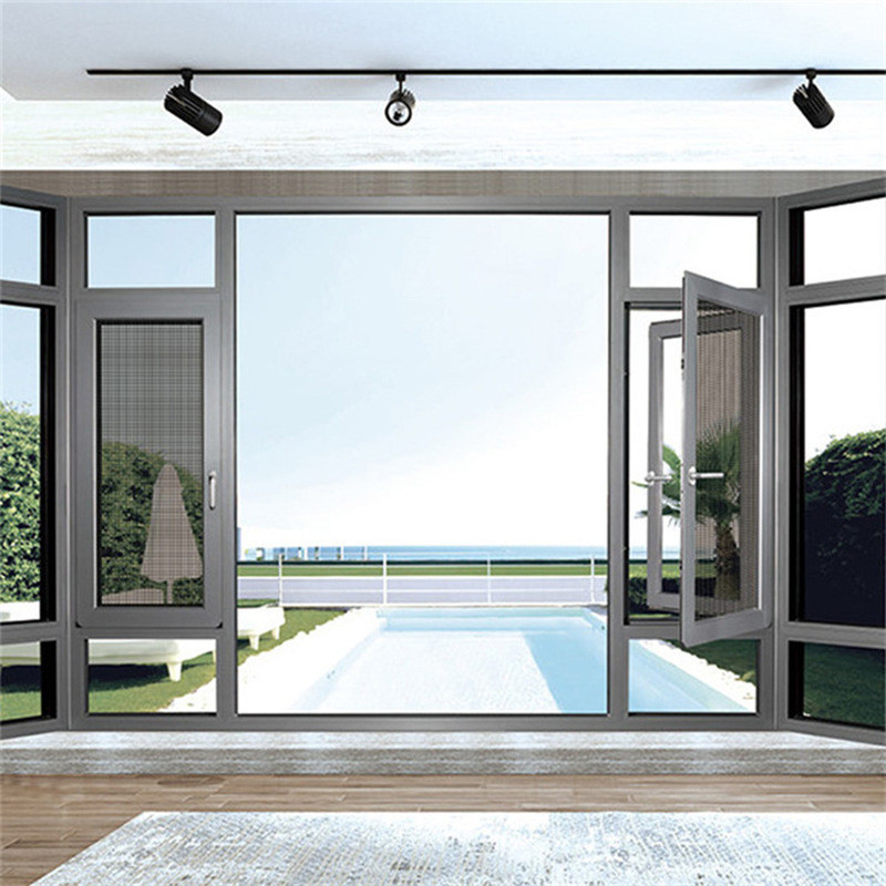 Hangend gordijn type Custom Design Aluminium Casement Window met 1,4 mm wanddikte
