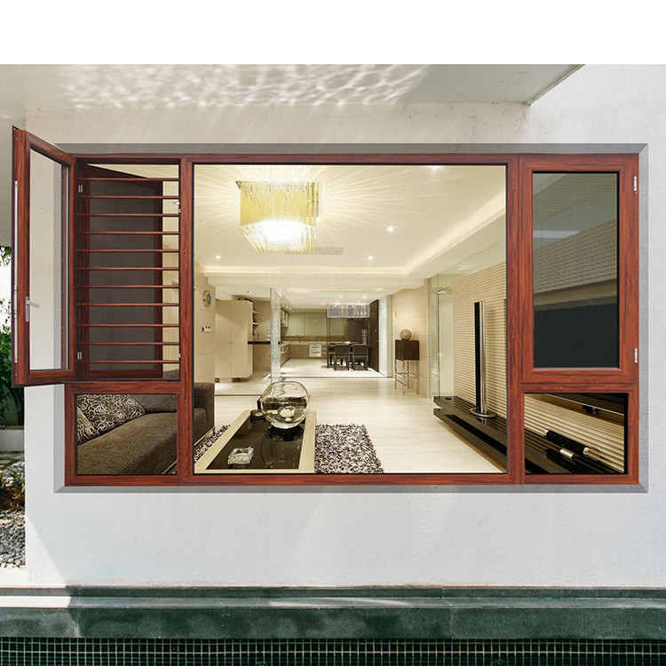Hangend gordijn type Custom Design Aluminium Casement Window met 1,4 mm wanddikte