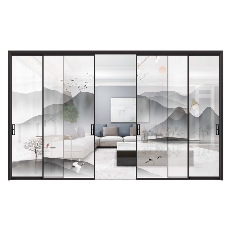 Ultra-nauwe aluminium schuifdeuren met een warmte-isolatiecoëfficiënt K-waarde ≤ 2.1