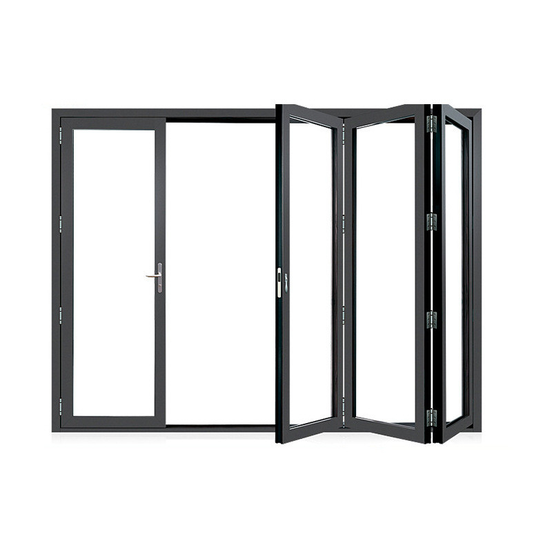 Aluminium bi-vouwdeuren met een wanddikte van 1,4 mm en rollende openingsmethode