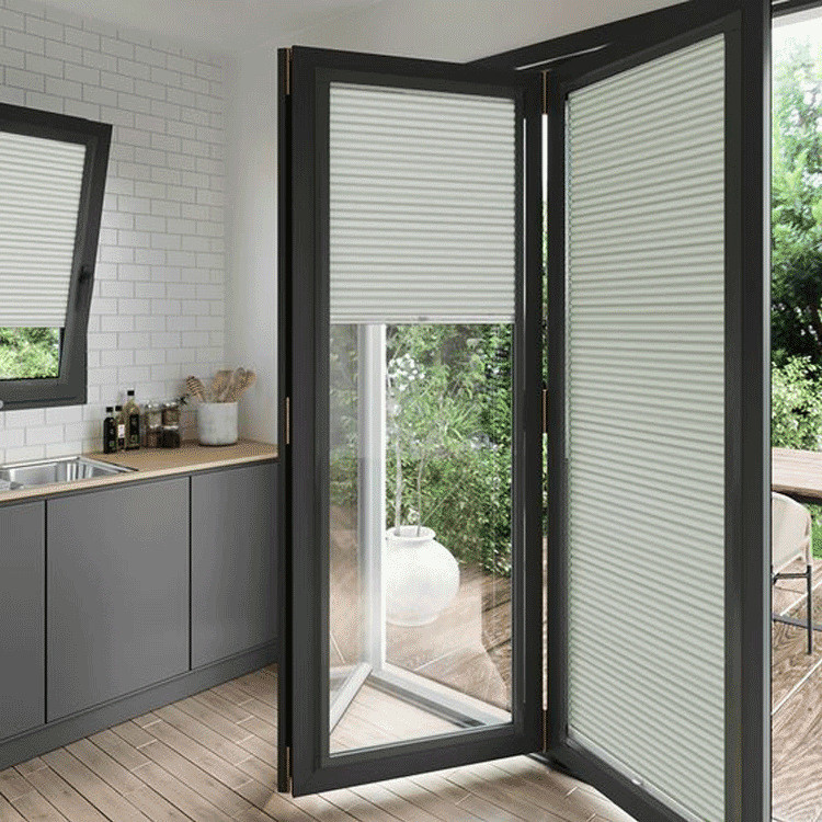 Aluminium bi-vouwdeuren met een wanddikte van 1,4 mm en rollende openingsmethode