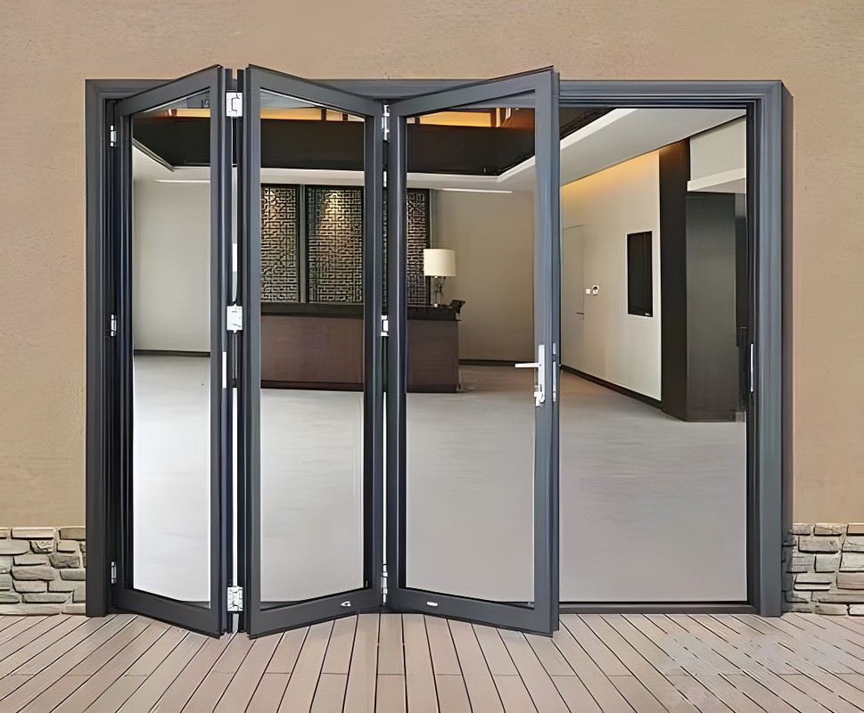 Aluminium bi-vouwdeuren met een wanddikte van 1,4 mm en rollende openingsmethode