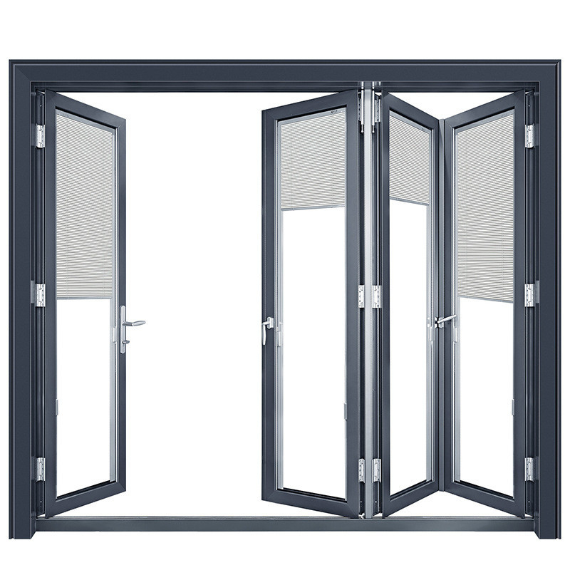 Aluminium bi-vouwdeuren met een wanddikte van 1,4 mm en rollende openingsmethode