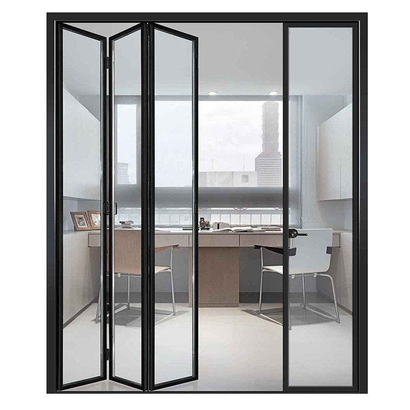 Aluminium bi-vouwdeuren met een wanddikte van 1,4 mm en rollende openingsmethode