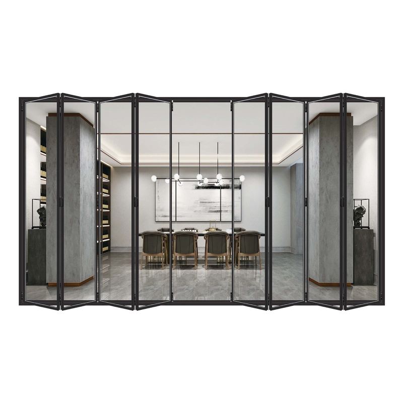 Aluminium bi-vouwdeuren met een wanddikte van 1,4 mm en rollende openingsmethode