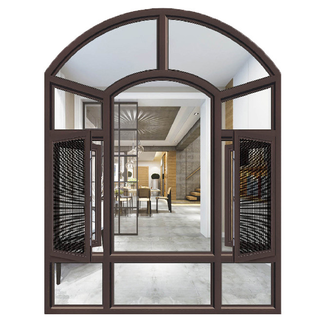 Custom Design Louver Curtain Type Frans aluminium raam met boog deur en raam