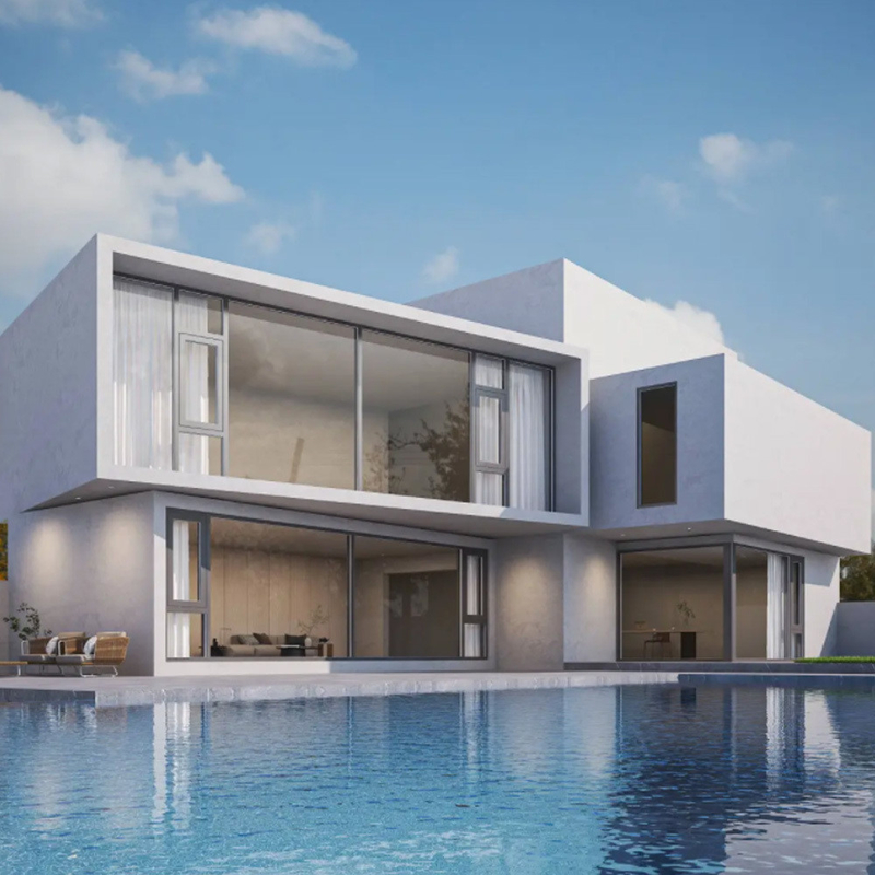 Gordijntype Hangende villa Casement Vensters met 70 mm breed aluminium frame en Frans glas