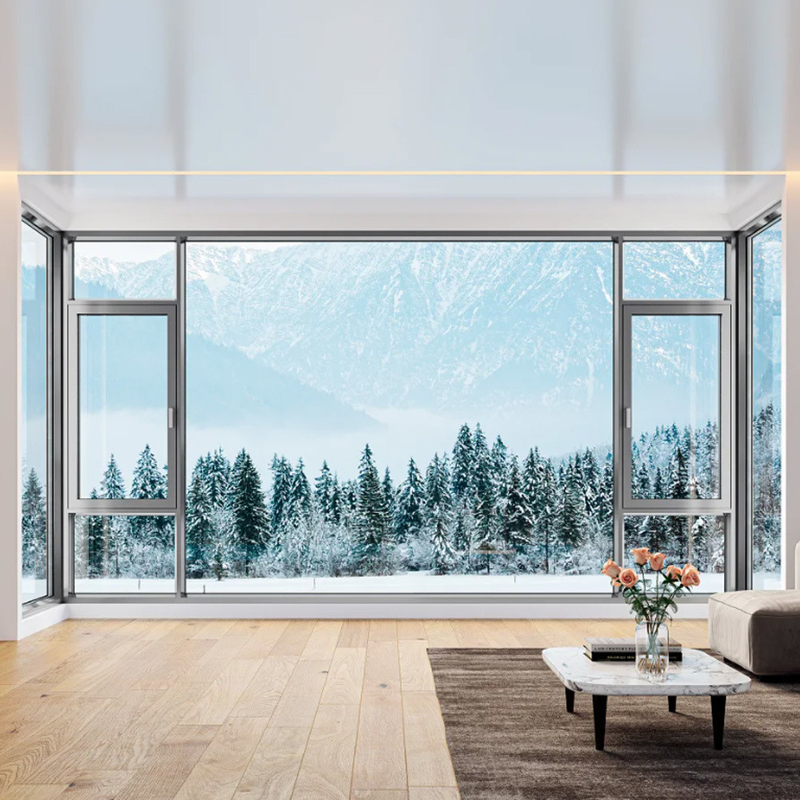 Gordijntype Hangende villa Casement Vensters met 70 mm breed aluminium frame en Frans glas