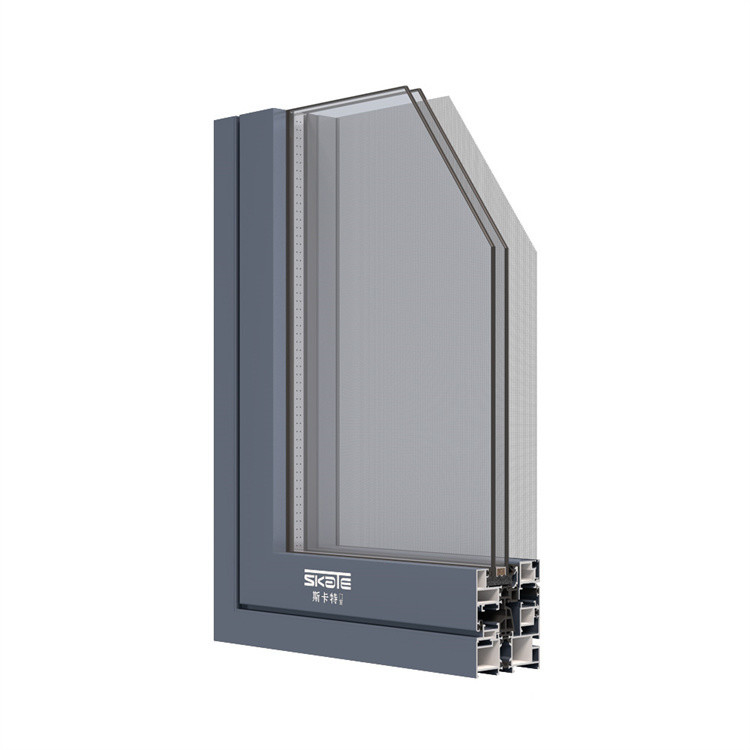 Niveau 9 Winddrukweerstand Horizontaal openend Aluminiumloogvenster voor Chinese slaapkamer
