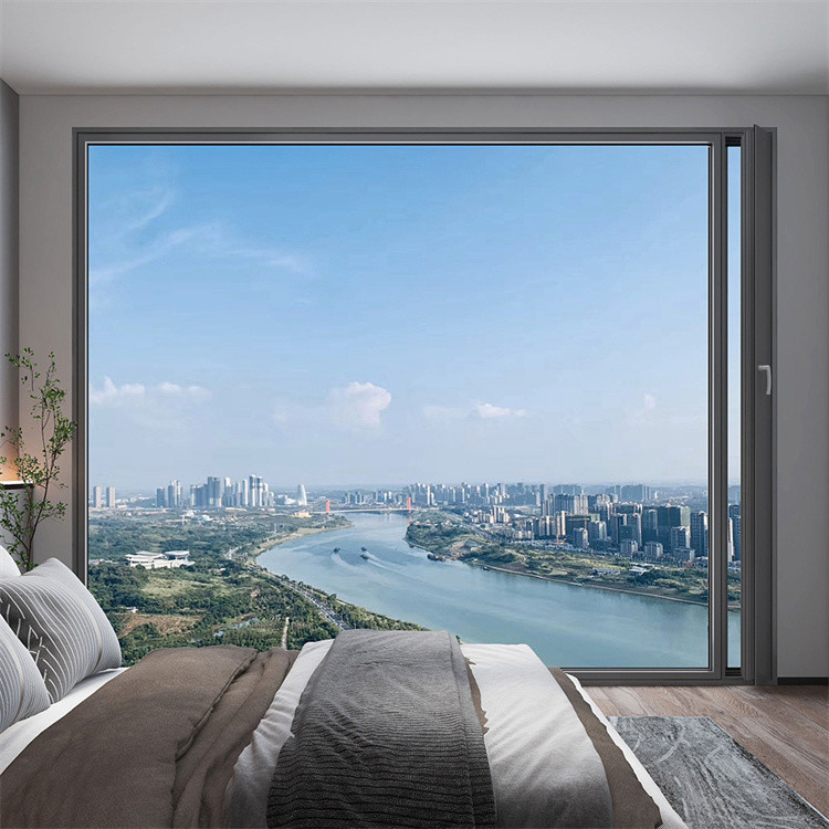 Niveau 9 Winddrukweerstand Horizontaal openend Aluminiumloogvenster voor Chinese slaapkamer