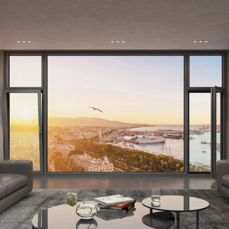 14-laag afdichting drievoudig geglazuurde aluminium ramen voor Custom Design Villa Glas ramen