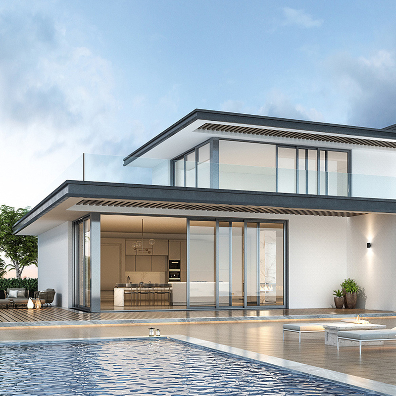 Moderne SKATE 86 schommelend kasement venster voor Villa House binnen Modern Design Style