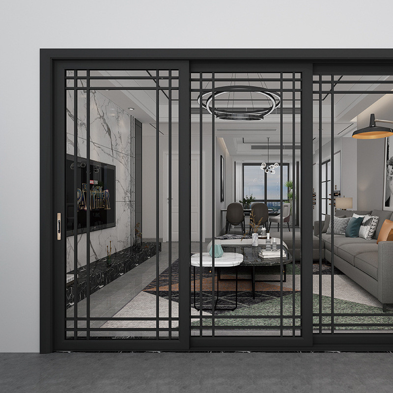 Stainless Steel Screen Netting Tempered Glass Entrance Window Door voor geluidsisolatie