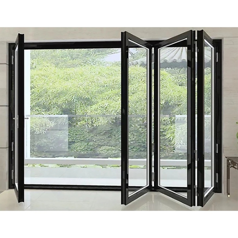 Dubbelglas accordeon ontwerp aluminium vouwdeuren voor moderne grote bi vouwde patio