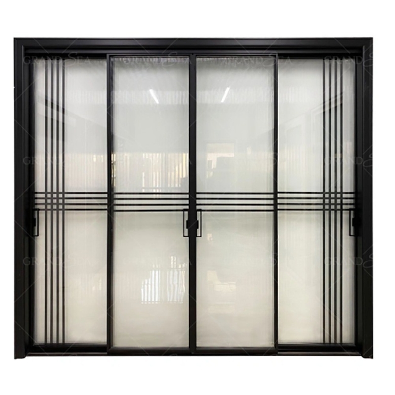 10 lagen aluminium stapelende dubbele glazen lift en dubbele gehard glas lift schuifdeuren