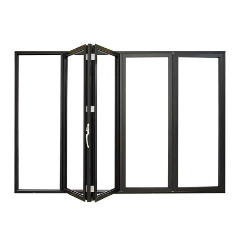 Residentiële tweevoudige deuren Aluminium frame met triplex glas optie en 70mm breedte