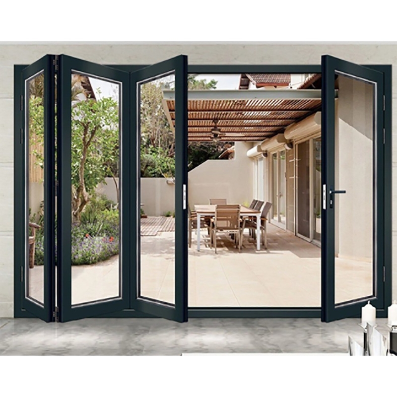 Residentiële tweevoudige deuren Aluminium frame met triplex glas optie en 70mm breedte