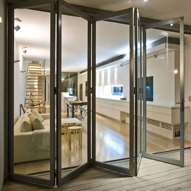 Residentiële tweevoudige deuren Aluminium frame met triplex glas optie en 70mm breedte