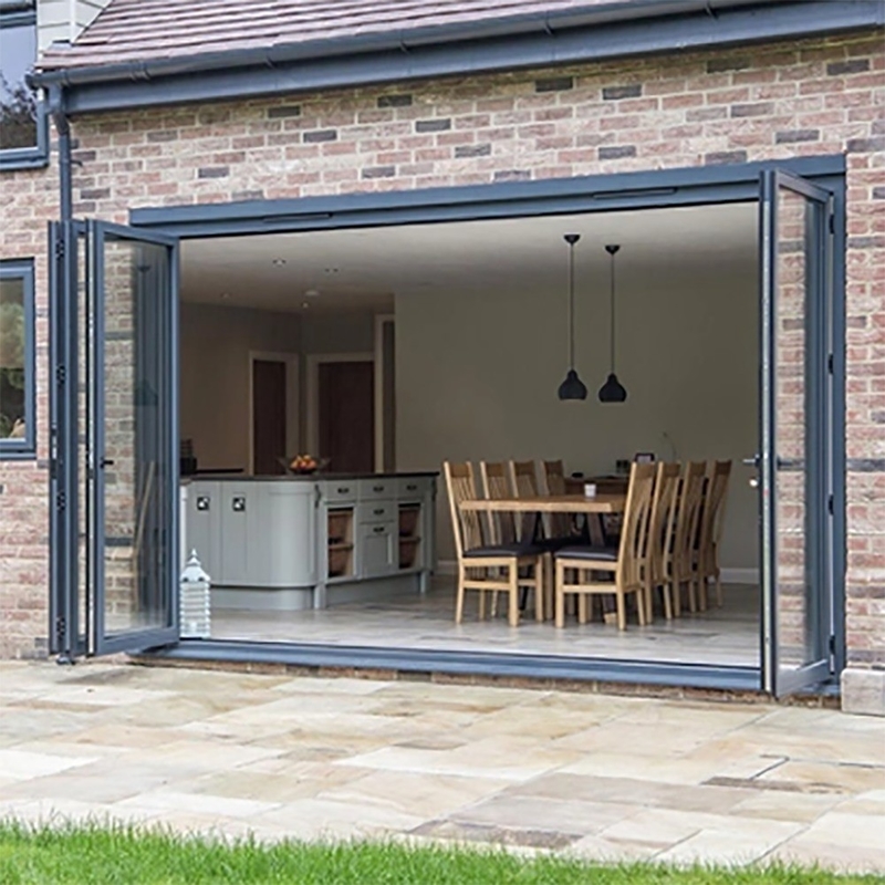 Residentiële tweevoudige deuren Aluminium frame met triplex glas optie en 70mm breedte