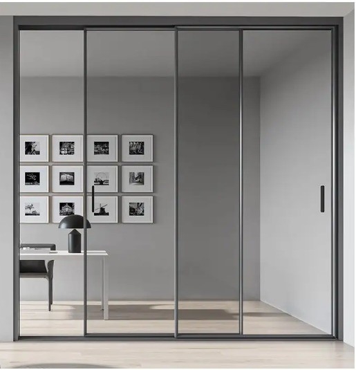 Productie van aluminium smalle raam schuifbare geharmerde glazen deuren met minimalistisch ontwerp