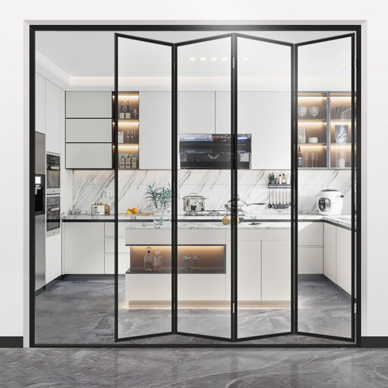 Europese stijl aluminium balkon glas vouwdeur Goed en voor triplex glas upgrade