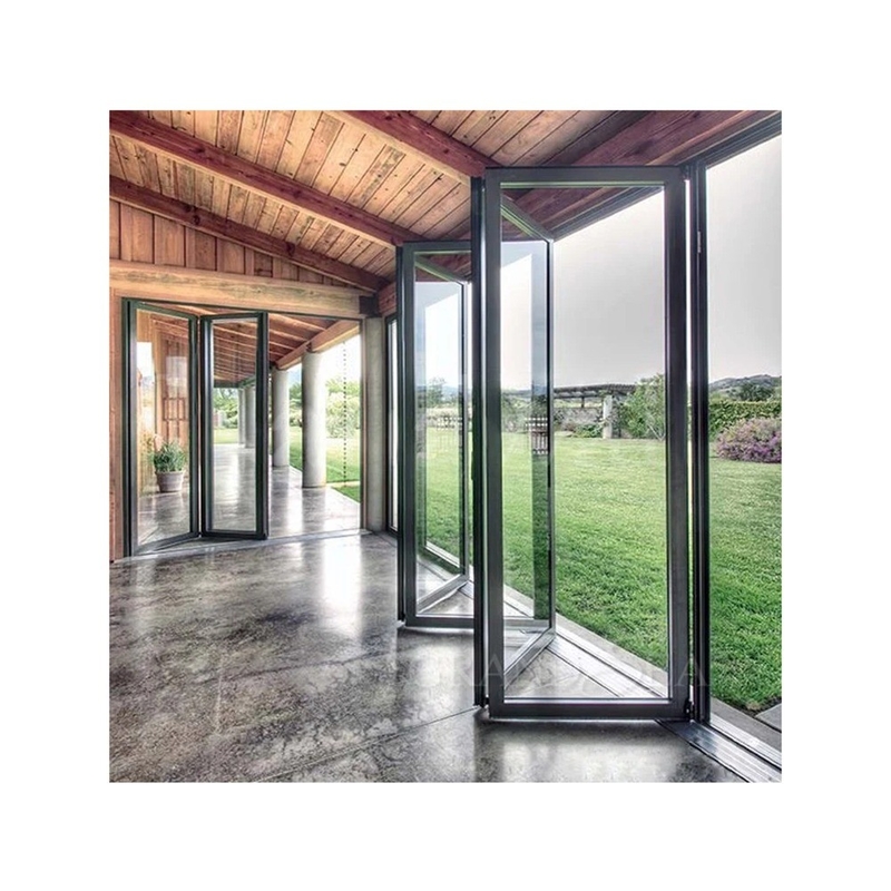 1.4mm wanddikte aluminium glas patio accordeon deur voor moderne beveiligingsoplossing