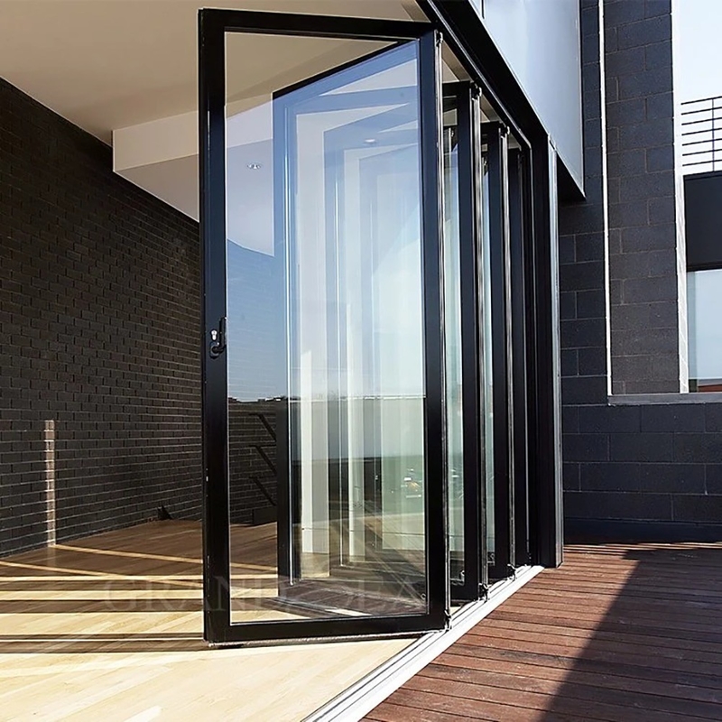 1.4mm wanddikte aluminium glas patio accordeon deur voor moderne beveiligingsoplossing