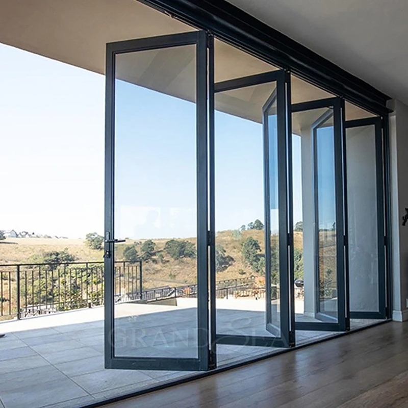 1.4mm wanddikte aluminium glas patio accordeon deur voor moderne beveiligingsoplossing