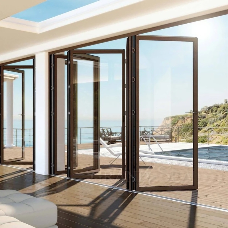1.4mm wanddikte aluminium glas patio accordeon deur voor moderne beveiligingsoplossing