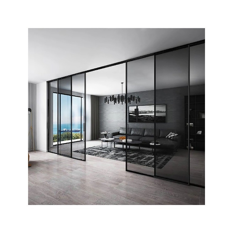 Aluminium schuifdeur met geavanceerde panoramische dubbele beglazing en verborgen sash design