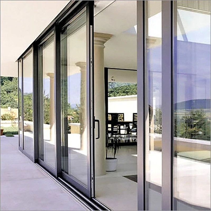 Aluminium schuifdeur met geavanceerde panoramische dubbele beglazing en verborgen sash design