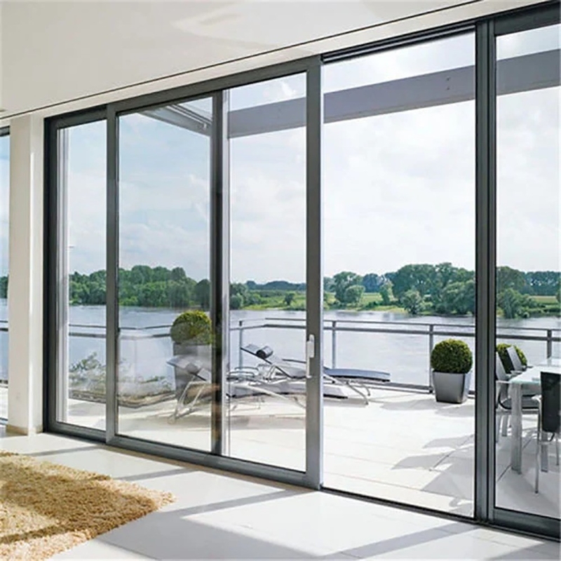 Aluminium schuifdeur met geavanceerde panoramische dubbele beglazing en verborgen sash design