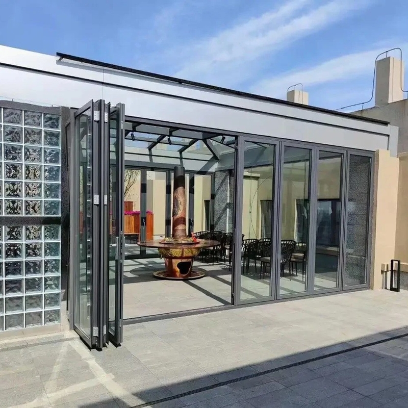 Accordeon Aluminium vouwdeur nieuwste ontwerp 10 afdichtingslagen 35dB geluidsisolatie
