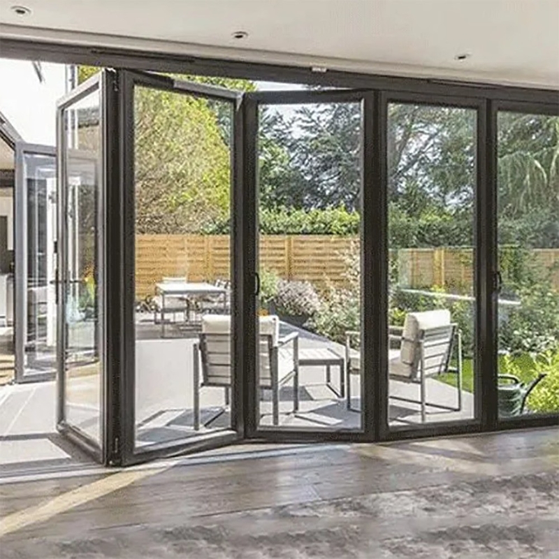 Modern Design Aluminium Aluminium Frame Thermal Break Low-E Glass Bifold Door