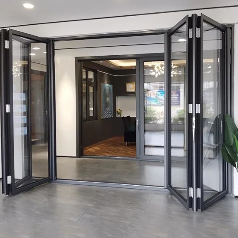 Modern Design Aluminium Aluminium Frame Thermal Break Low-E Glass Bifold Door