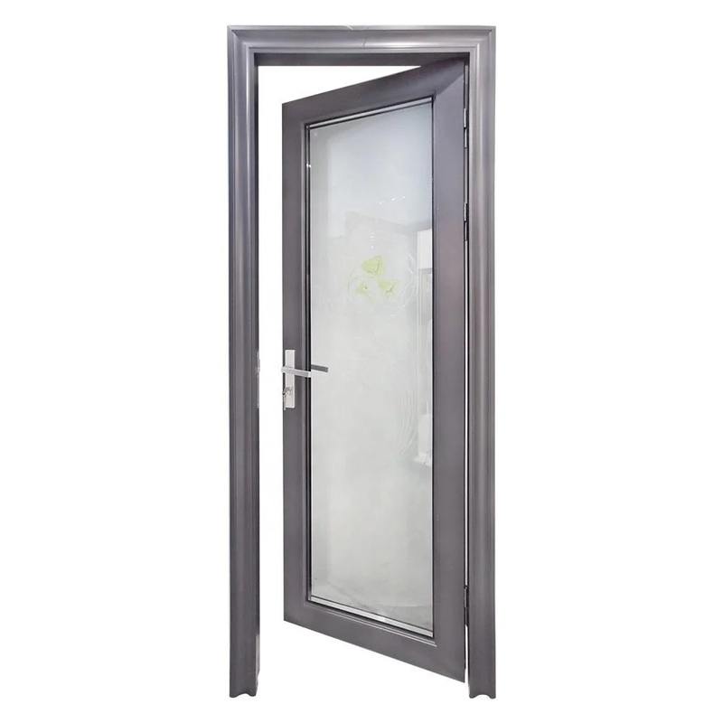 Afgeronde moderne aluminium buitenkant Dubbelglas Swing Casement deuren voor een slanke look