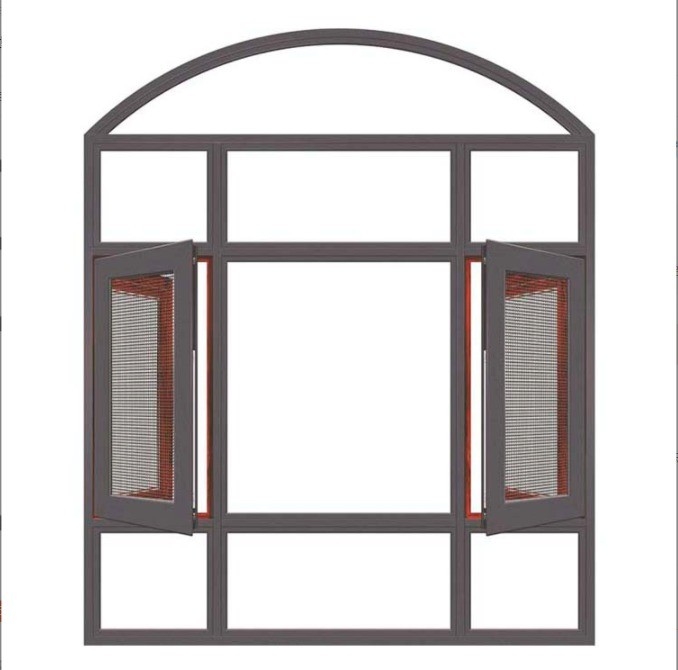 Hangende gordijn Type gebroken brug Aluminium behuizing Vensters voor glas 5 27A 55 9A 5 12A 5