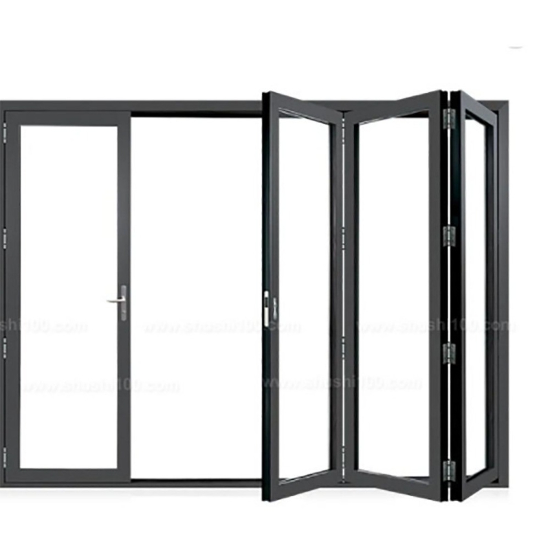 Bi-vouwdeuren van aluminiumlegering met warmtebreuk met een afgewerkte oppervlakte in optionele kleur