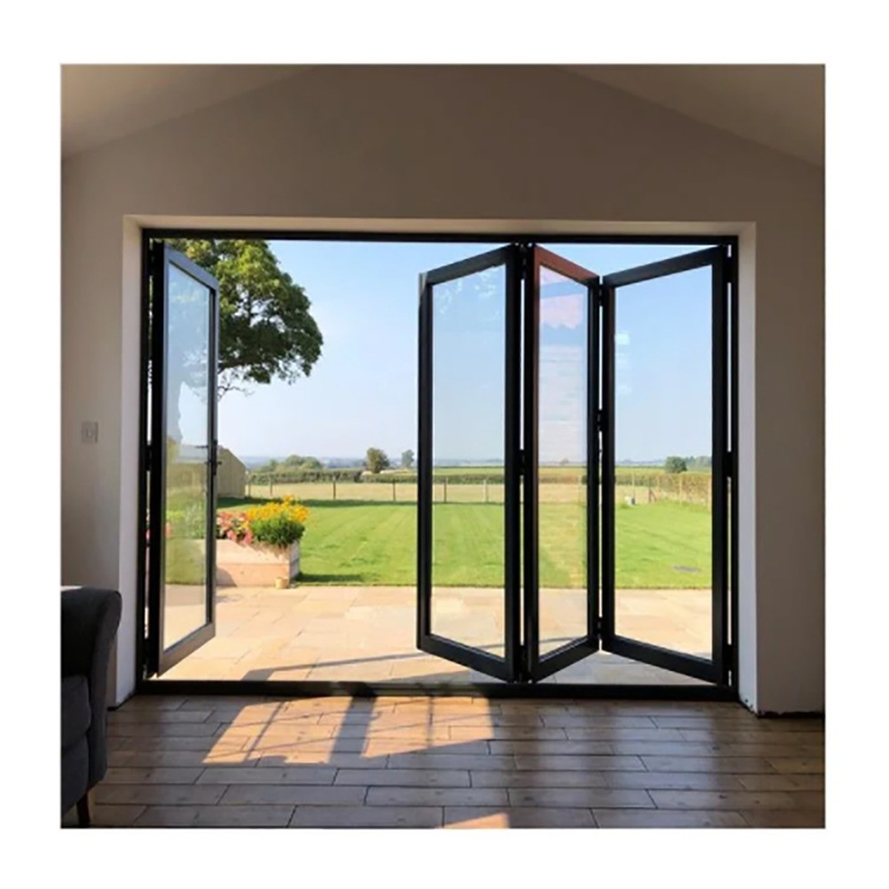Bi-vouwdeuren van aluminiumlegering met warmtebreuk met een afgewerkte oppervlakte in optionele kleur