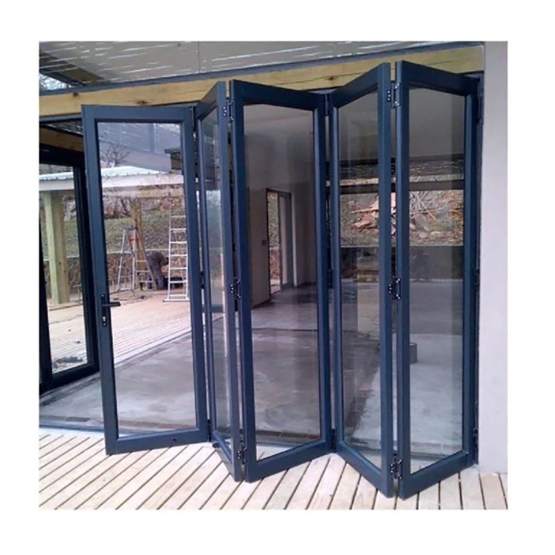 Bi-vouwdeuren van aluminiumlegering met warmtebreuk met een afgewerkte oppervlakte in optionele kleur