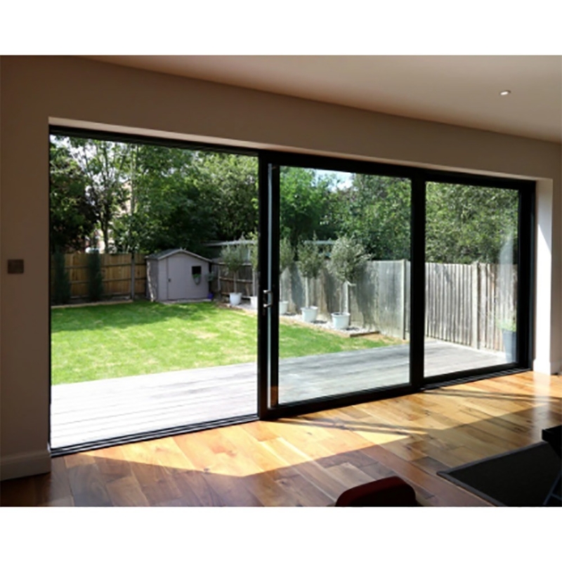 Metode voor het openen met rollend trekken SKATE Black End Aluminium Double Sliding Door voor huishoudens