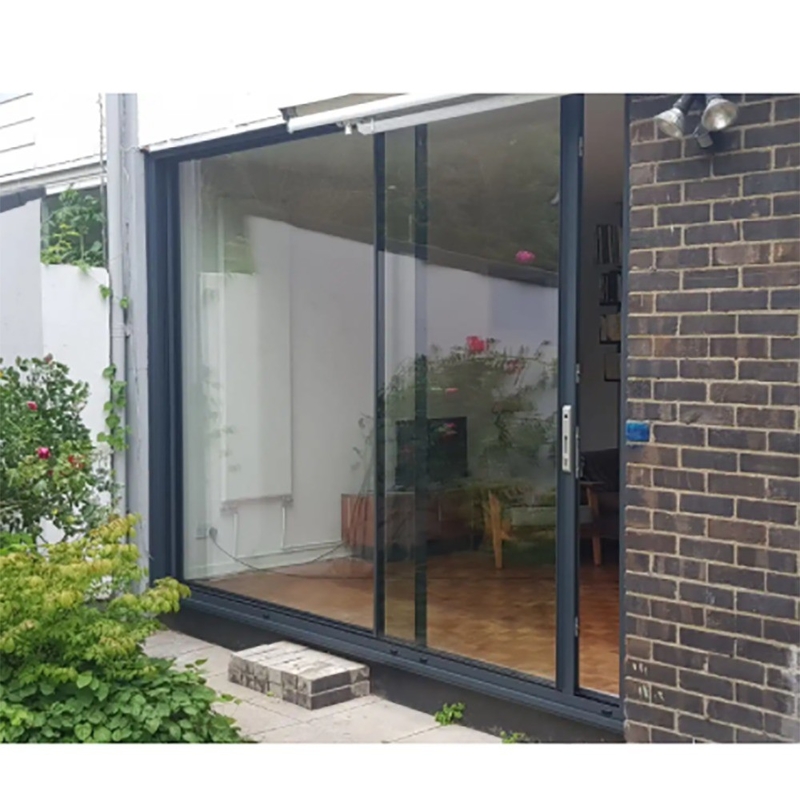 Metode voor het openen met rollend trekken SKATE Black End Aluminium Double Sliding Door voor huishoudens