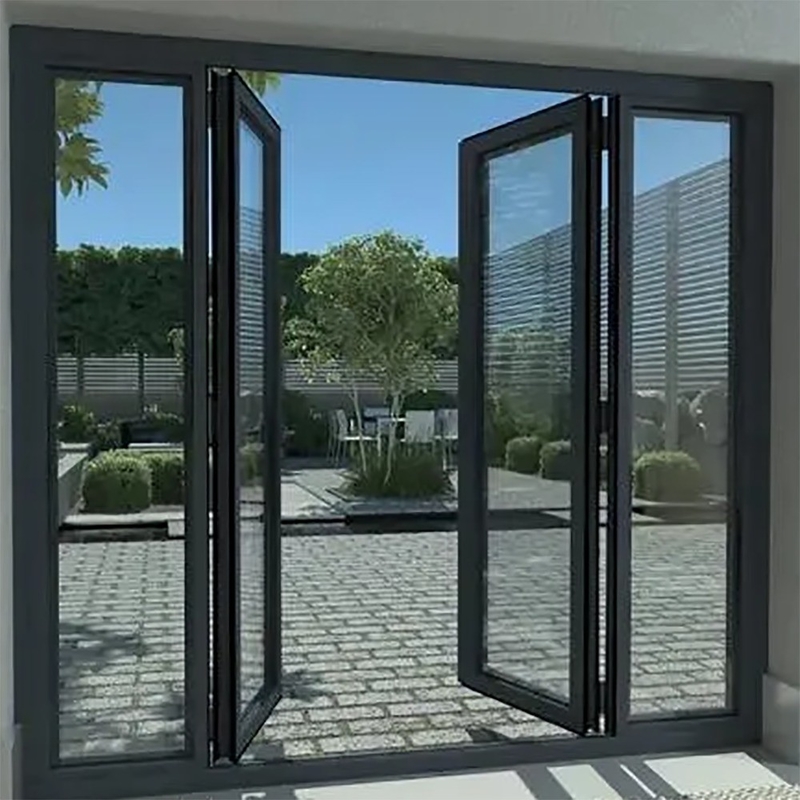 Dubbele glazen glazen tweevoudige deur voor 70 mm breed aluminium frame en 1,4 mm wanddikte