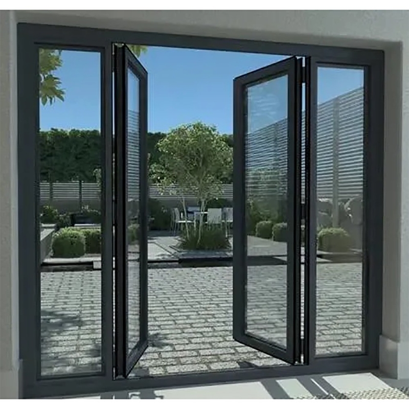 Woonproject moet aluminium tweevoudige deuren met triplex glas upgrade optie hebben