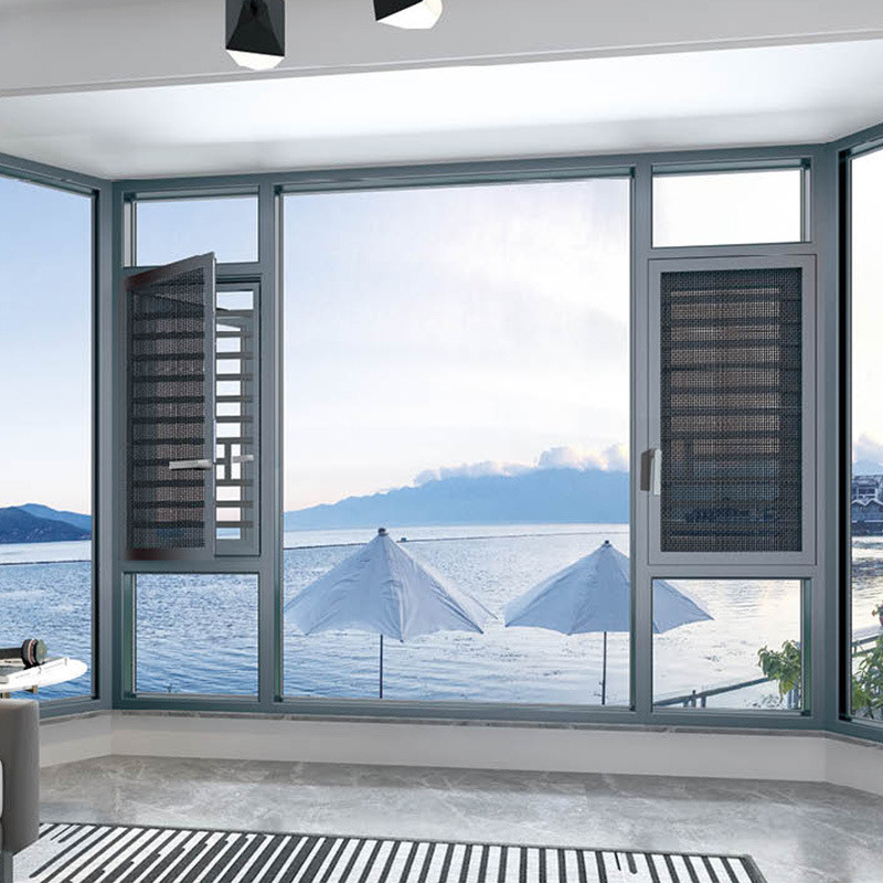 Moderne design hangend gordijn type aluminium zwart bekleding vensters voor de Europese stijl