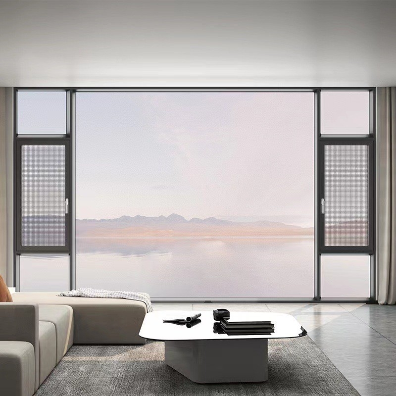 Moderne design hangend gordijn type aluminium zwart bekleding vensters voor de Europese stijl